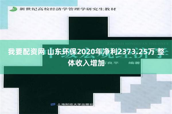 我要配资网 山东环保2020年净利2373.25万 整体收入增加
