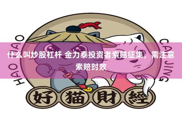 什么叫炒股杠杆 金力泰投资者索赔征集，需注意索赔时效